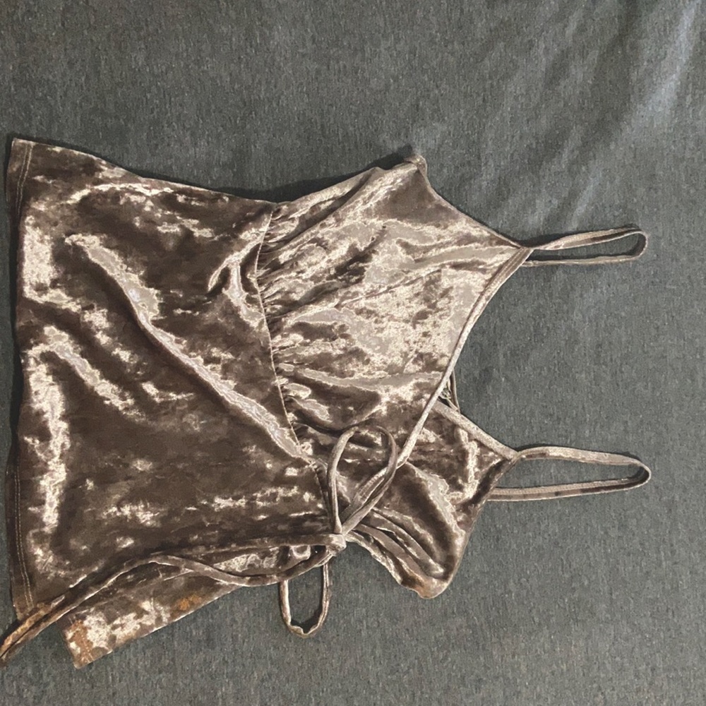 Velvet wrap tie shirt